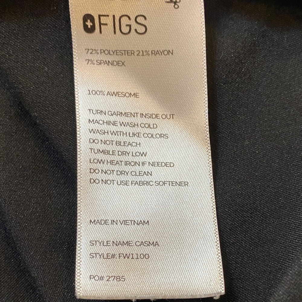 Figs Technical Collection Black Scrub Top XL - Picture 7 of 8